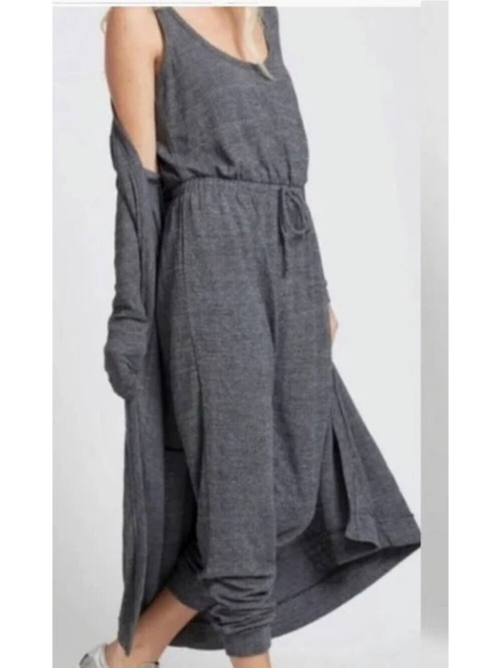 Free People Beach Grey Long Cardigan Gray Size XS